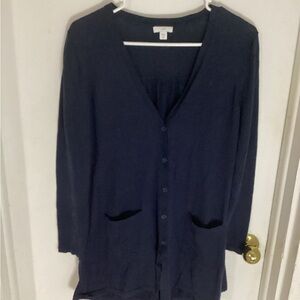 J. Jill womens dark blue button up cardigan size medium